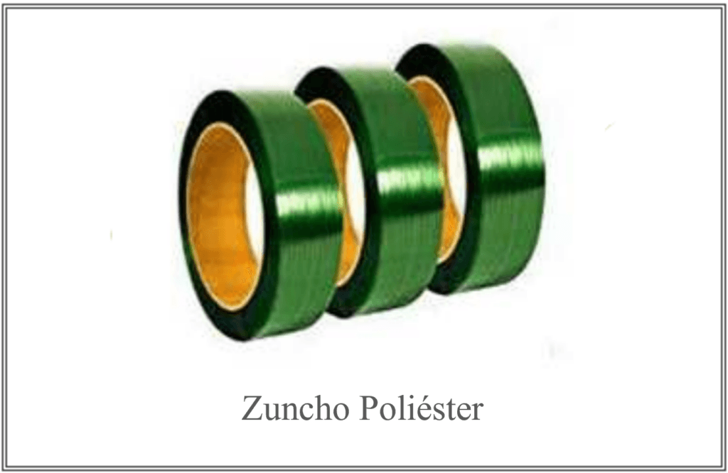 Bobina de zuncho de poliéster color verde